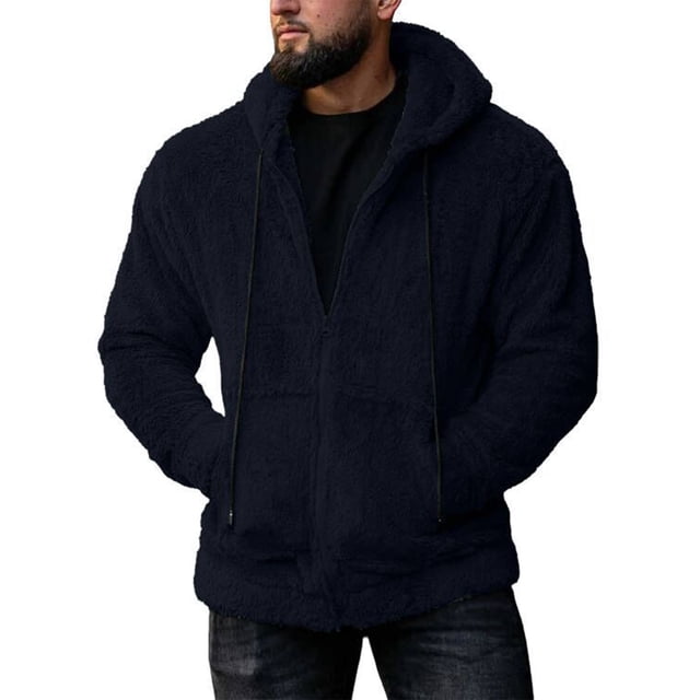 Prendas de vestir para hombre con bolsillos Cordón Sudadera con cremallera completa Sudaderas con capucha Abrigos de color sólido Otoño Invierno Chaqueta de ocio cálida