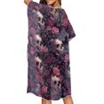 thumbnail image 5 of SCRAWLGOD Skull Rose Print Womens Swimsuit Cover Up Open Front Loose Swimsuit Coverup Soft Breathable Beach Cover Up for Pool Party, 5 of 6