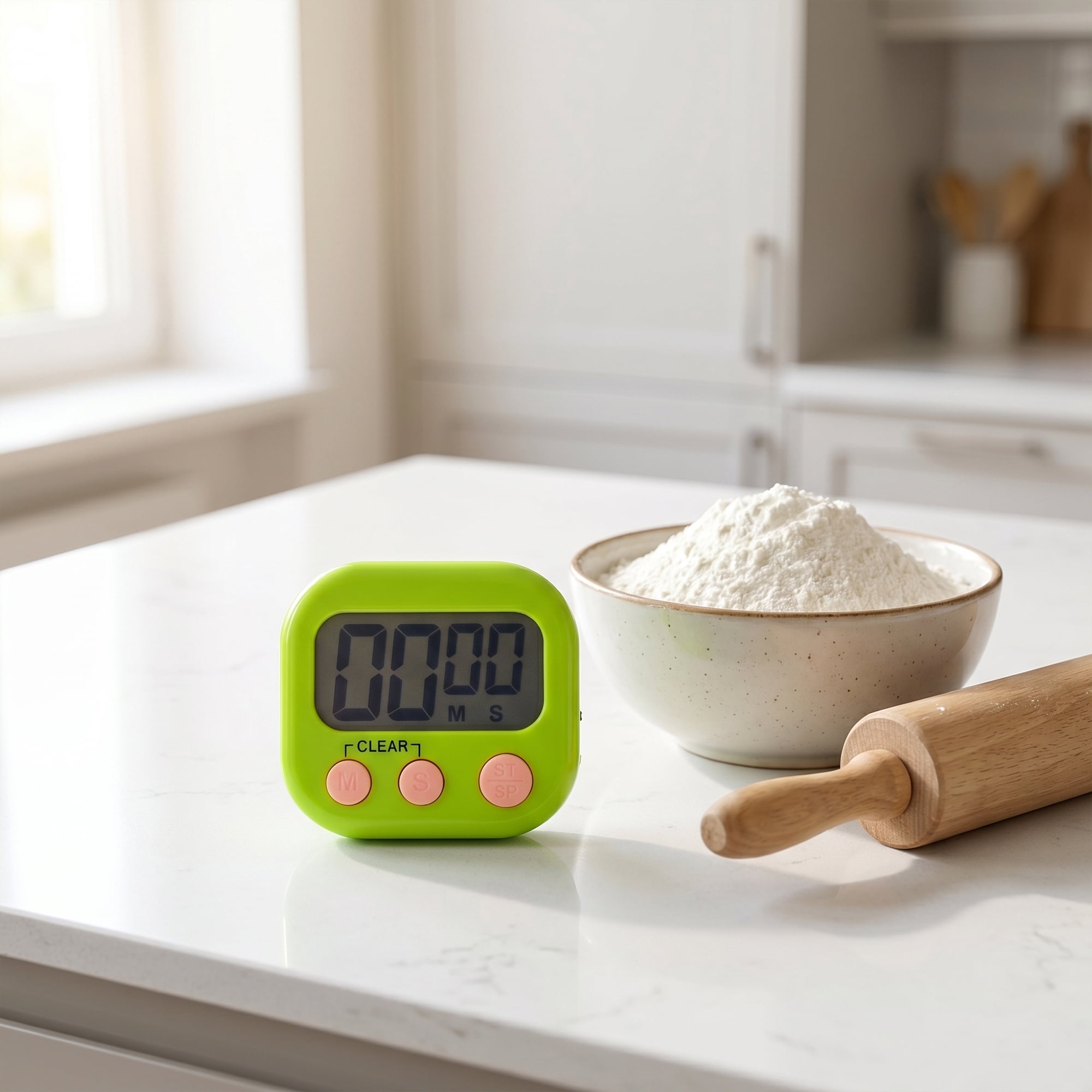 Unique Bargains Loud Alarm Magnetic Backing Kitchen Timer for Cooking Green