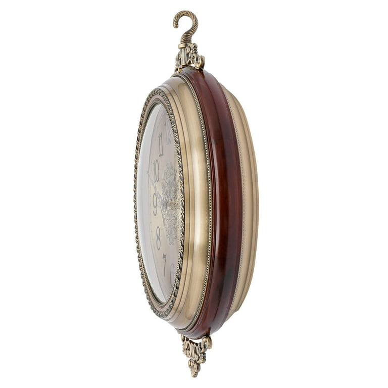 Vintage Double Sided Wall Clock Retro 360° Rotating Wall-Mounted