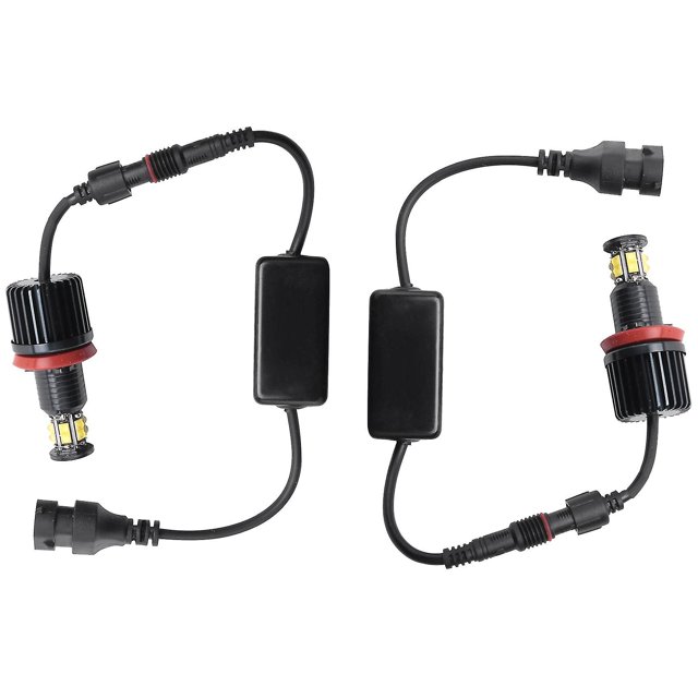 1 Pair 120w 12led Car Angel Eye Marker Headlights Bulbs Lamps Compatible E82 E90 E92 E60 E61 E63 E89 X6 H8