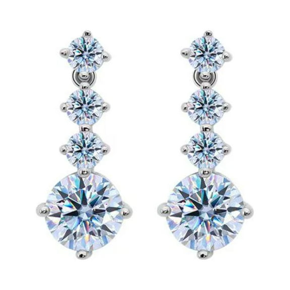 2.6 Carat D Color VVS1 Moissanite Drop Earrings for Women S925 Sterling Silver Moissanite Earrings for Brides Bridesmaid with Certificate