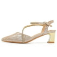 thumbnail image 2 of kkdom Womens Sandals Heels Pumps Closed Pointed Toe Block Heels Slingback Casual Chunky Heels Office Shoes Gold Size 5.5, 2 of 6
