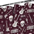 thumbnail image 3 of Burgundy Rock Skull Pattern Shower Curtain 36"x72" ,Bathroom Decorative Shower Curtains Set with 12 Hooks,Modern Waterproof Washable Shower Curtain, 3 of 6
