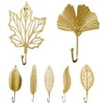thumbnail image 2 of Decorative Leaves Iron Hooks Plant Modern Key Holder Wall Mounted Single Prong Coat Hanger for Hallways, Living Room, 2 of 8