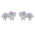 thumbnail image 1 of Boucles d'Oreilles en Or Blanc 18k Licorne Multicolore, 1 of 2