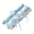 thumbnail image 2 of Bridal Wedding Garter Lace Ribbon Flower Garters Decorations for Bride and Bridesmaid (Blue), 2 of 8