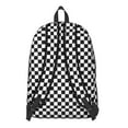 thumbnail image 3 of Black and White Checkered Backpack for School,Cute School Bag,Schoolbag with Adjustable Shoulder Straps & Padded Back,15.7"x11.8"x5.5", 3 of 5