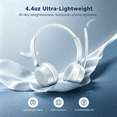 thumbnail image 6 of Soifcik Wireless Headset with AI Noise-Canceling Mic, Bluetooth 5.4 & USB Dongle Over-Ear Headphones with Mute Button for Work, Laptop, PC & Phone, White, 6 of 8