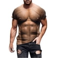 thumbnail image 5 of KyCheLot Men's Fashion T-Shirt Summer Muscle Print Crew Neck Short Sleeve Casual Blouse Shirt Tops, 5 of 6