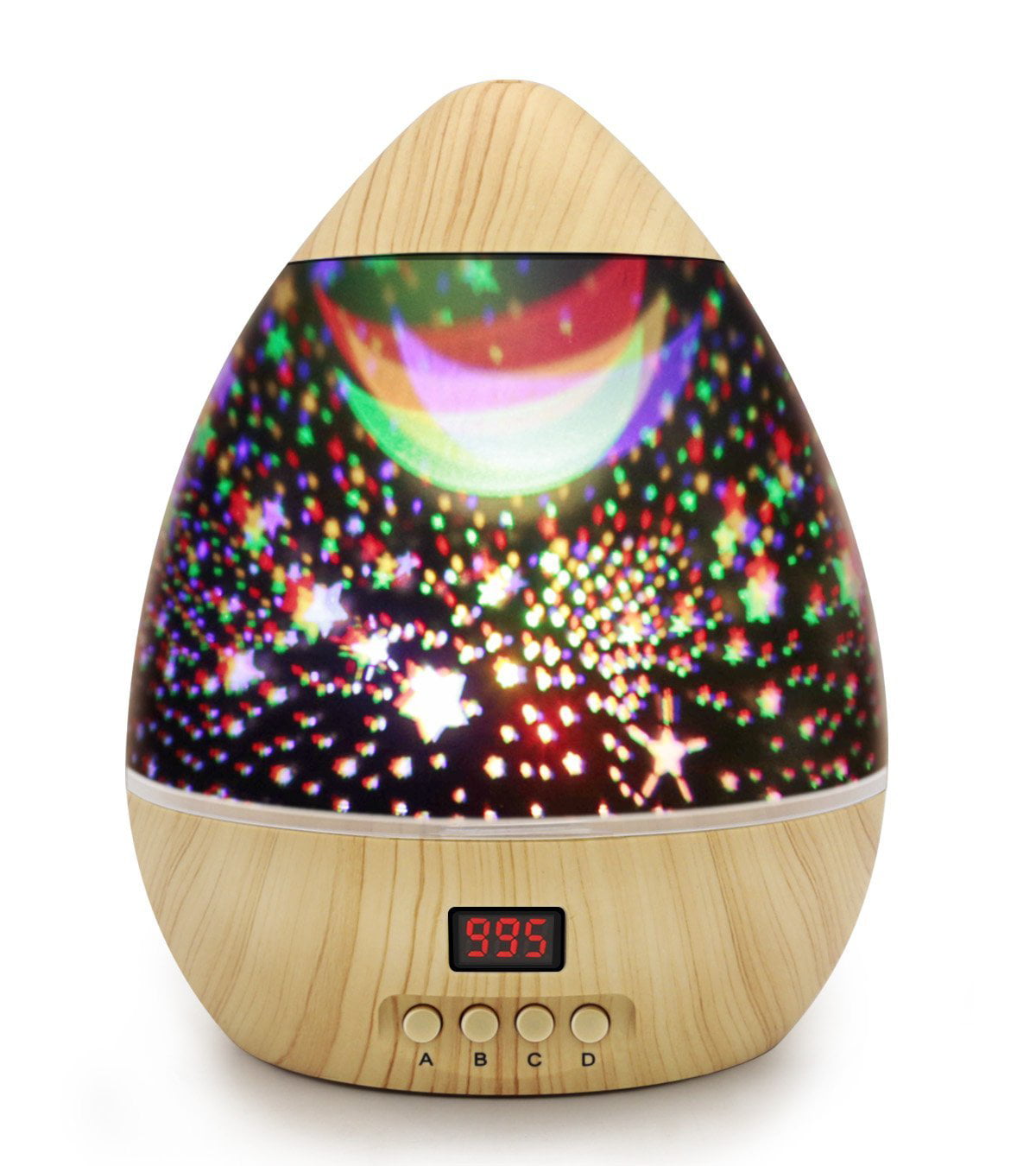 Star Projector Night Light, Wood Grain LED Bedroom Light Projector with