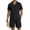 men joggers set*Black, variant on Eryao Big and Tall Men's Beach Vacation Outfits Sets 2 Piece Short Sleeve Button Down Lapel Shirts Matching Shorts with Pockets Summer Cotton Linen Loungewear,Sky Blue,XL