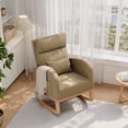 thumbnail image 1 of Modern Nursery Rocking Chair, Boucle Upholstered Rocking Chair, Comfortable Rocker Recliner with Side Pocket, Rocker Glider for Living Room, Bedroom, Nursing Room, Light Brown, 1 of 8