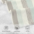 thumbnail image 4 of SKYSONIC 2 PCS Hand Towels, Turquoise Beige Striped Pattern 16 x 28 Inch Soft Highly Absorbent Cotton Bathroom Towels for Bathroom Ktichen Travel SPA Gym, 4 of 7