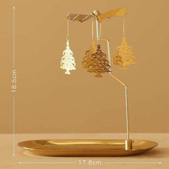 Sostenedor giratorio de soporte de lámpa giratorio de NAVIDAD decoración bandeja giratorio candeliere pa boda chimenea Árbol de Navidad Colco Portavelas giratorio