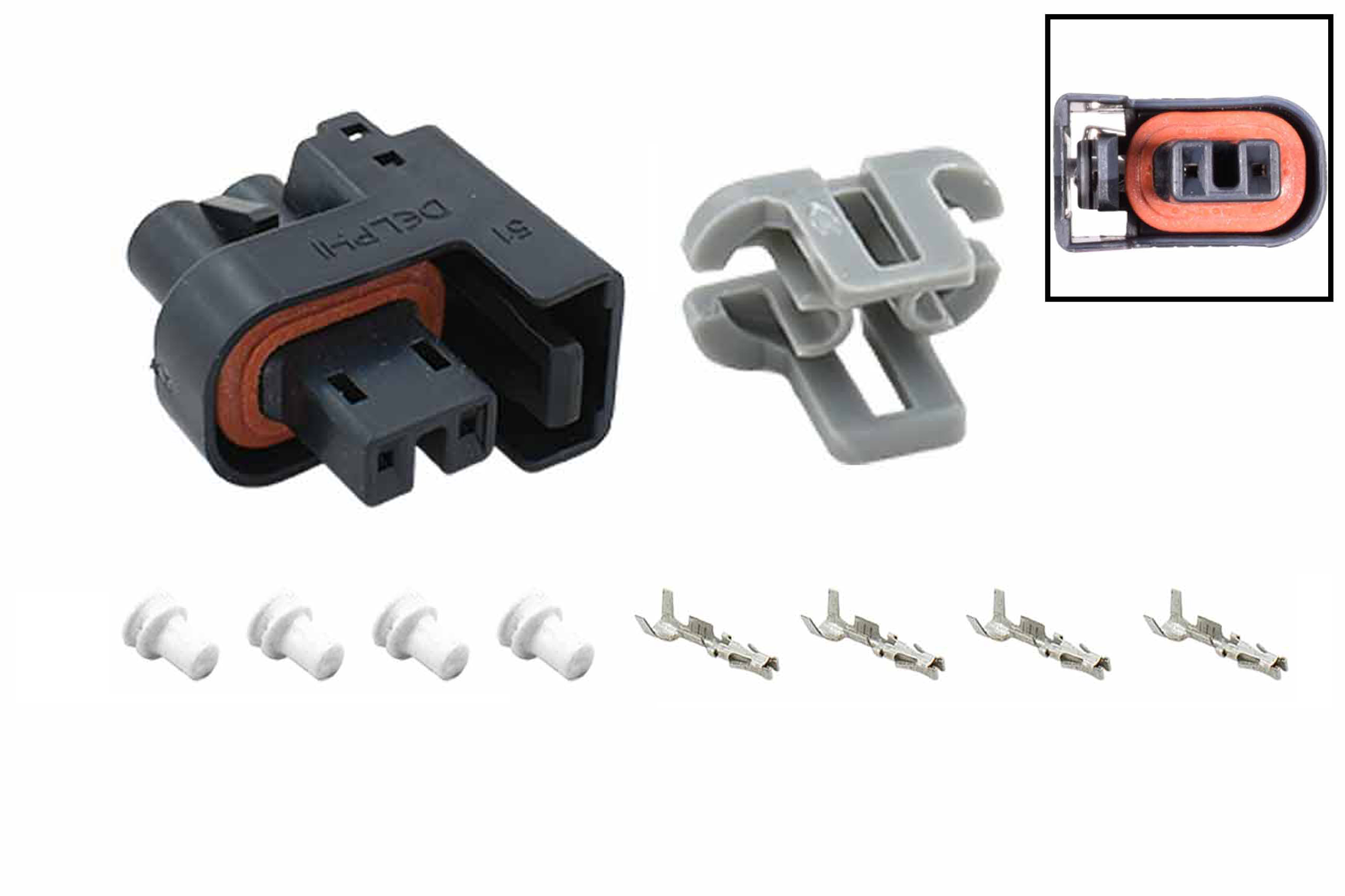 LS Truck Mini Delphi Multec 2 Fuel Injector Wire Connector Component