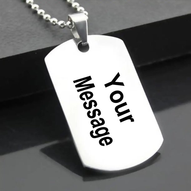 Etiqueta de perro rectangular de acero inoxidable con grabado láser personalizado, colgante militar, joyería, regalo de cumpleaños y Navidad