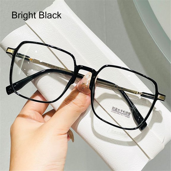 Stylish Clear Frame Eyewear Retro Women Glasses Anti-Blue Light Glasses Anti Radiation Transparent Glasses BRIGHT BLACK