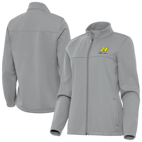 Women's Antigua Gray Jeff Gordon Links 2 Full-Zip Golf Jacket