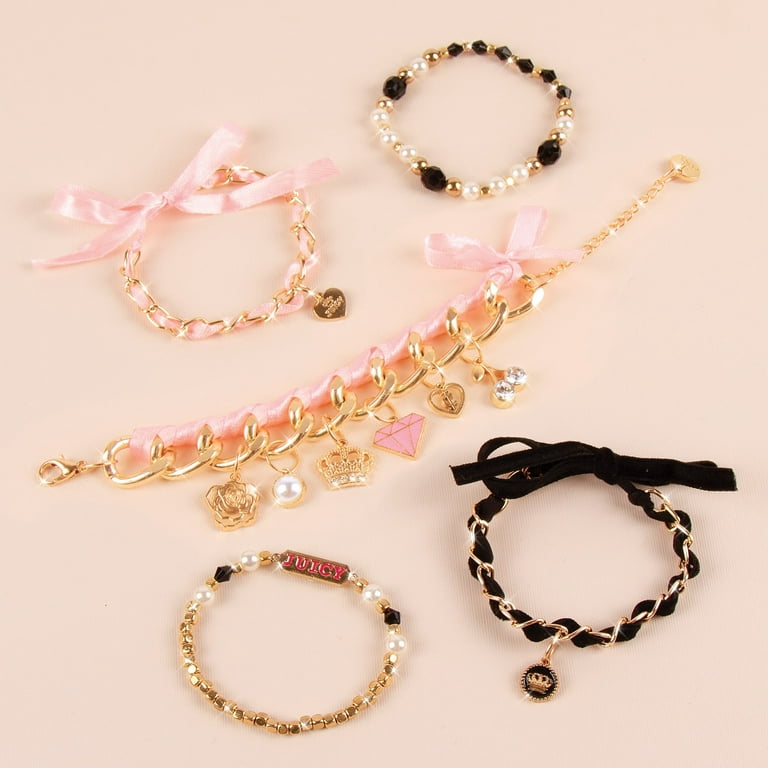 Juicy Couture: Mini Chains & Charms DIY Kit - Create 5 Bracelets, 118  Pieces,10 Juicy Charms, Pink Gold & Black, Children Ages 8+ 