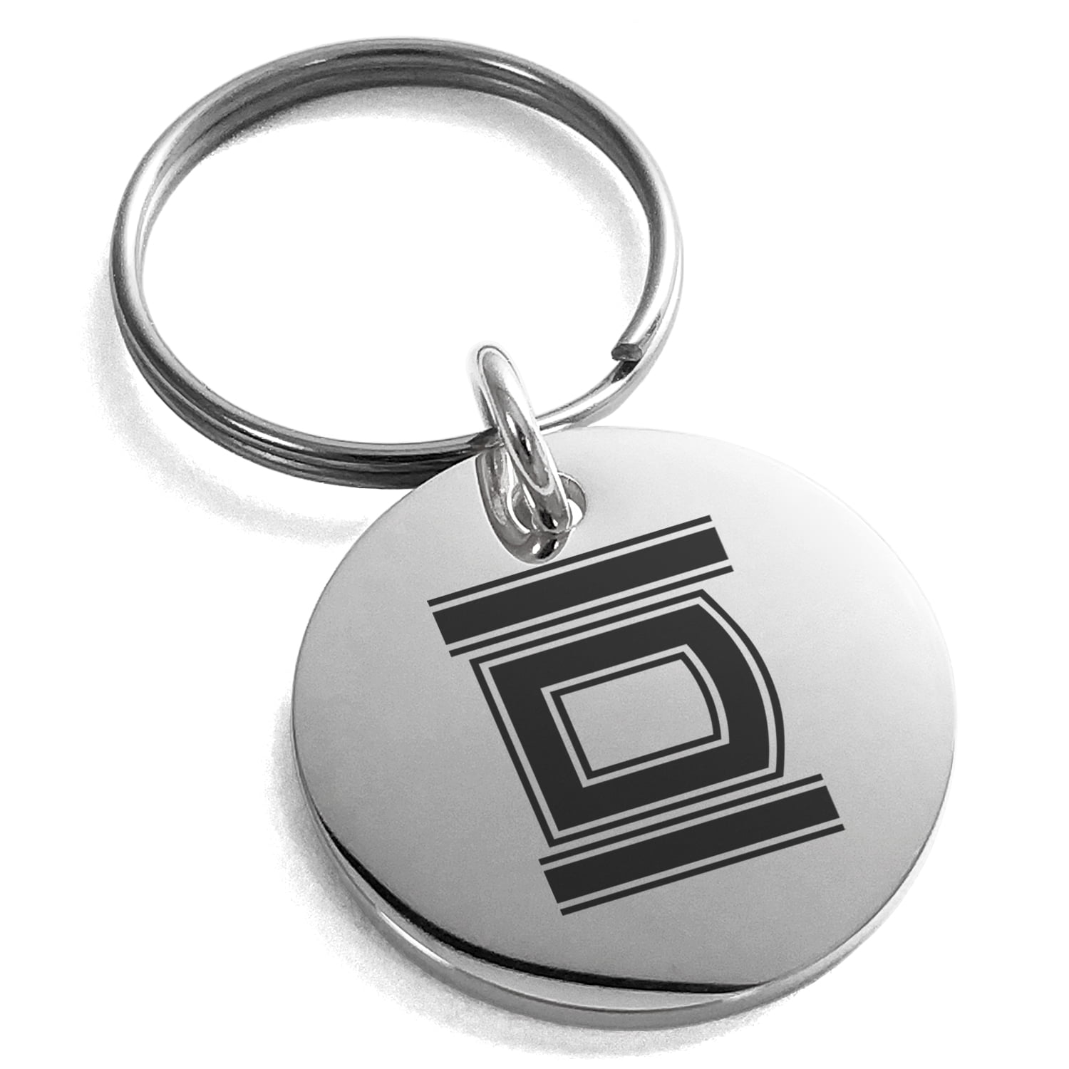 Stainless Steel Letter D Initial Empire Monogram Engraved Small ...