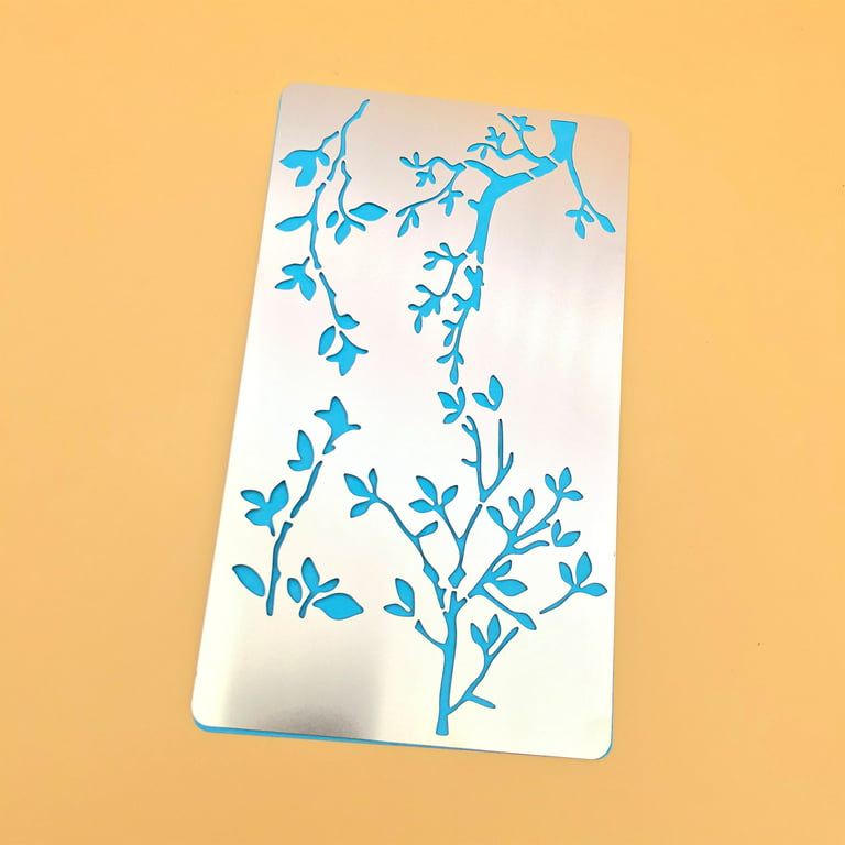 FTYRWU7IWO Wood Burning Stencil Tree Branches Stainless Steel Metal  Stencils Template Metal Wood Burning Stencils
