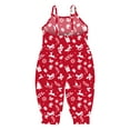 thumbnail image 4 of Odeerbi 2025 Christmas Jumpsuits Toddler Baby Girl Jumpsuits Strap Romper Christmas Wapiti Pants With Pockets Red, 4 of 4