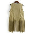 thumbnail image 4 of Winter Jackets for Women with Accessories Autumn Faux Suede Ethnic Sleeveless Tassel Fringed Vest Cardigan Smocking Dress, 4 of 5