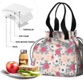 thumbnail image 4 of Pioneer Flower Floral Print Pattern Drawstring Lunch Bag Women - Drawstring Lunch Bag Insulated for Work Office - Stain-Resistant Large Lunchbags for Women with Multi-Pockets, 4 of 6