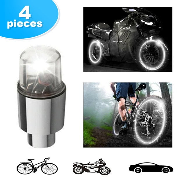 Bike Car Motorbike Cycle Neon LED Tyre Wheel Spoke Valve Flash Light Dust Cap 