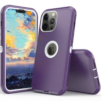 NIFFPD iPhone 13 Pro Max Case, Heavy Duty Hard Shockproof Protective Phone Case for iPhone 13 Pro Max 6.7" Purle White