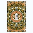 thumbnail image 1 of Metal Light Switch Plate Cover Orange Brown Mandala Icy Flower Tile Pattern MDL050, 1 of 13
