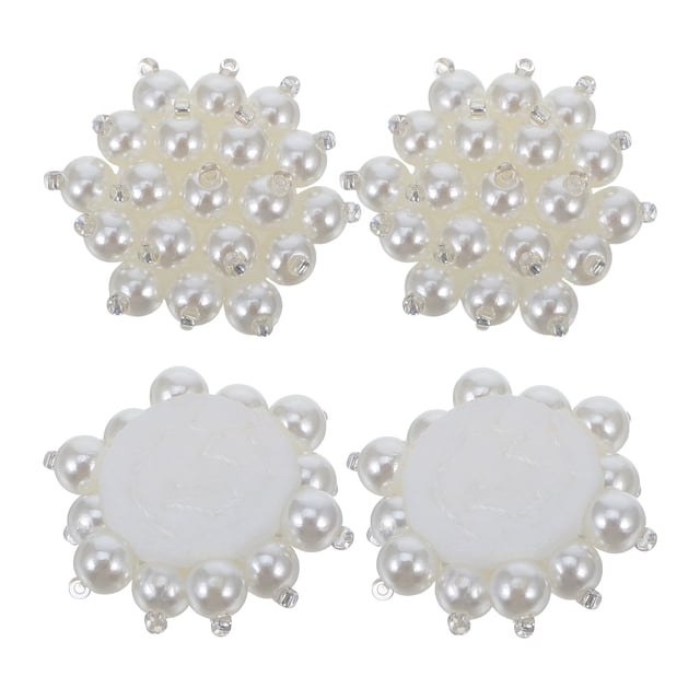 4pcs Botones de perla Faux Pearl Admits para ropa Centro de cabello Decoración de bricolaje