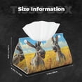 thumbnail image 6 of Lsque Funny Countryside Donkey Printed Long Tissue Box Cover Holder, Facial Paper Organizer Dispenser,Triangle with Bottom Belt, PVC Leather Decorative Organizer, 6 of 9