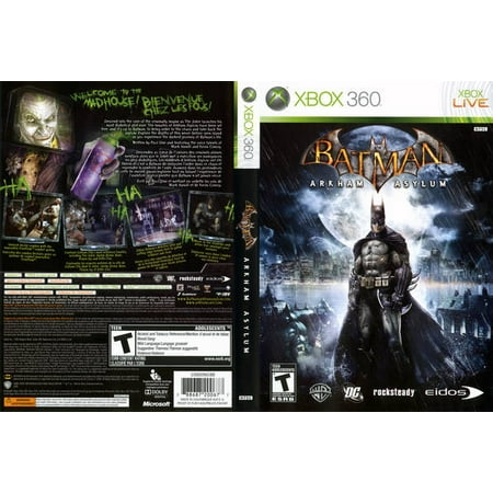 Batman Arkham Asylum- Xbox 360 (Used) Used video game in very good condition. Comes with case with original artwork and game disc. Case may have some wear as it is a used item. Game disc may have been resurfaced. Game has been tested to ensure it works. DLC download content not included