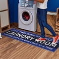 thumbnail image 6 of Ottomanson Machine Washable Text 2x5 Flatweave Cotton Laundry Room Runner Rug, 20" x 59", Navy, 6 of 9
