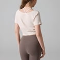 thumbnail image 6 of Ounisa Women Workout Crop Tops Short Sleeve Twist Front Yoga Shirts Athletic Gym T-Shirts Performance Running Activewear Tees, 6 of 6