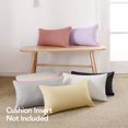 thumbnail image 3 of Deconovo Fundas de cojines decorativas - Juego of 4 Soft Linen Cushion Covers, Machine Washable Pillowcases for Sofa, Pale Banana, 12x20 Inch, 3 of 7