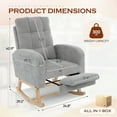thumbnail image 2 of FFH Rocking Chair with Footrest, Rocking Chair for Nursey, Corduroy Armchair with High Backrest and Side Pockets, Accent Chair for Living Room, Bedroom, Gray, 2 of 10