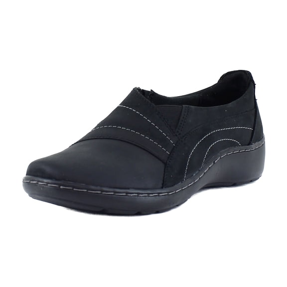 Clarks Cora Edge Women's Loafers & Slip-Ons Black Leather Size 7 M