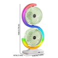 thumbnail image 3 of Mini Fan Portable USB Rechargeable Double Head Desktop Circulating Fan With Ambient Light And Digital Display 33 cm x 16 cm x 8 cm, 3 of 9