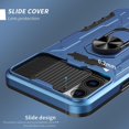 thumbnail image 4 of Funda Armor Design para iPhone 14 Pro Max con protector de lente deslizante, soporte de anillo giratorio de 360 grados y protector de pantalla de vidrio templado., 4 of 5
