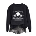thumbnail image 2 of Ecqkame Patrick's Day Sweatshirts Floral Printed Shirt Casual Irish Gift Long Sleeve Crew Neck Graphic Pullover Tops B-Black XS, 2 of 4