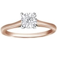 thumbnail image 2 of AFFY Round Shape White Natural Diamond Solitaire Engagement Ring In 10k Rose Gold (0.16 cttw) Ring Size-7, 2 of 2