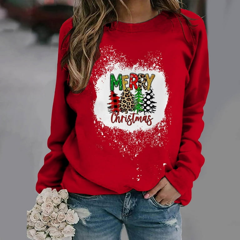 HAPIMO Savings Women's Christmas Short T-Shirt Christmas Tree