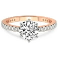 thumbnail image 3 of 5 Carat IGI Certified Round Shape Lab Grown Diamond Engagement Ring | 14K Rose Gold | Zoey Six Prong Eternity Diamond Ring | FG-VS1-VS2 Quality Friendly Diamonds, 3 of 4
