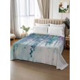 thumbnail image 2 of Twin Flat Sheet 66"x96", Green Botanical Soft Lightweight Bedding Flat Sheets Only, Watercolor Spring Floral Oil Painting Elegant Brushed Microfiber Top Bed Sheet, Breathable StainResistant Bedsheets, 2 of 9