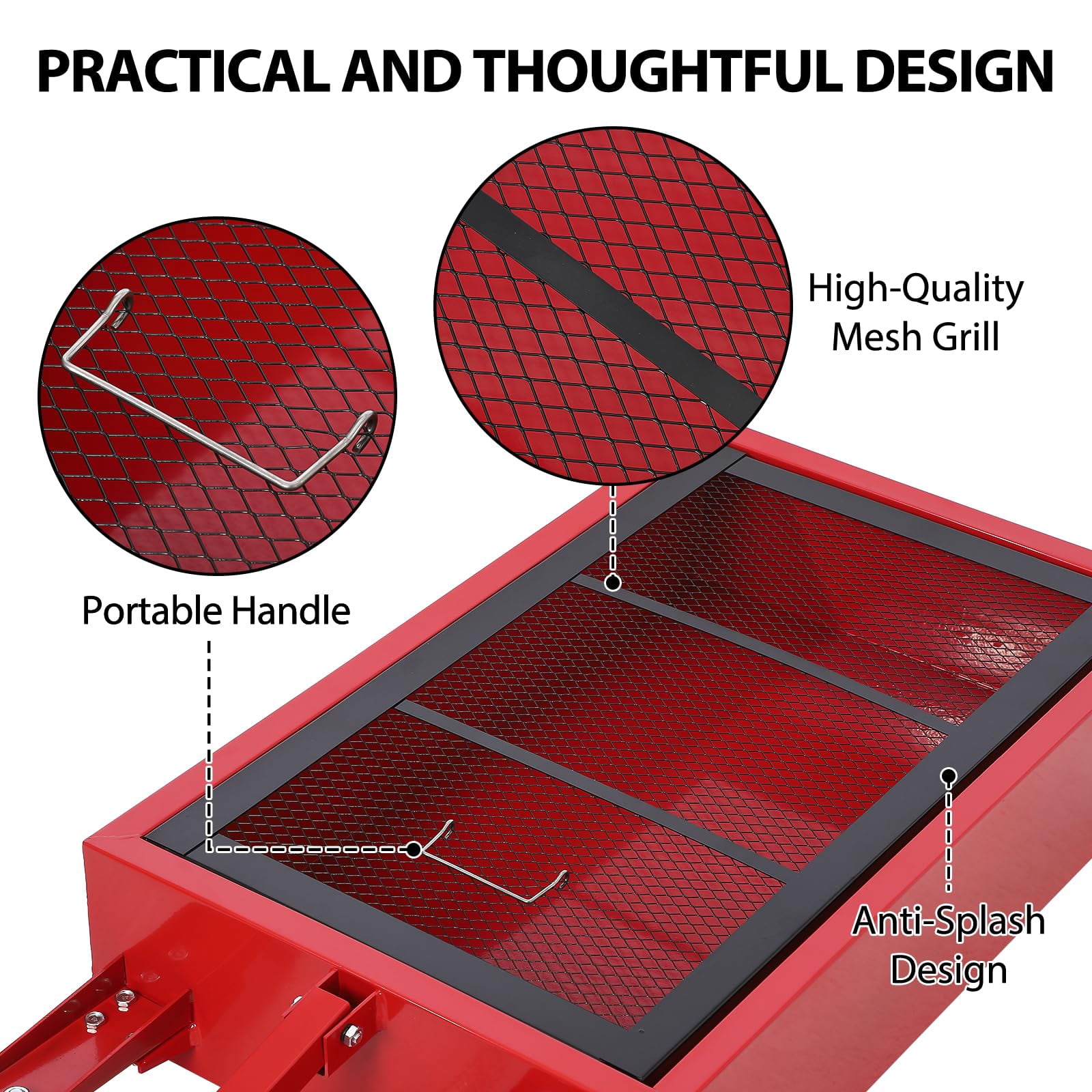 20 gal Oil Drain Pan Oil Drain Tank, 76 L Low Profile Oil Drain Pan, Large Capacity Oil Change Pan with Manual Pump & T Foldable Hand and Wheels, 8 ft Hose Oil Drain Cart for Car, SUV, Trucks