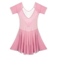 thumbnail image 2 of Miutii Womens Ballet Dance Dress Sheer Mesh Skirted Leotard Gymnastics Bodysuits Ballerina Outfit Pink M, 2 of 8