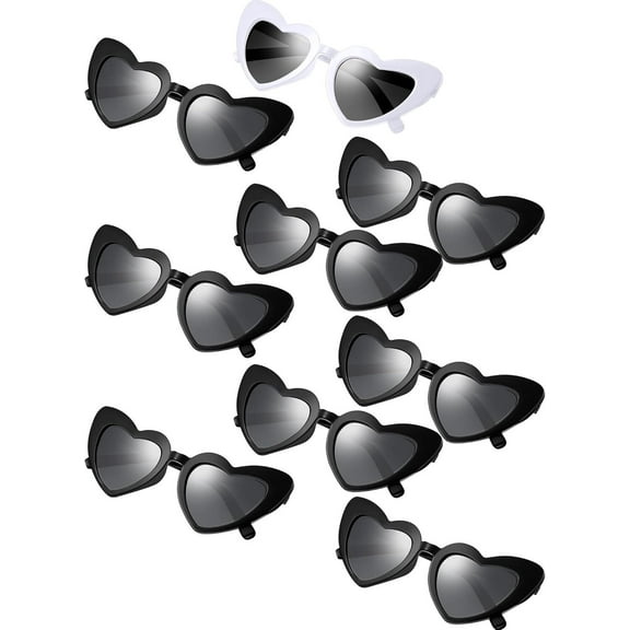 9Pairs Women Lovely Heart Shape Sunglasses Halloween Cat Eye Retro Sun Glasses